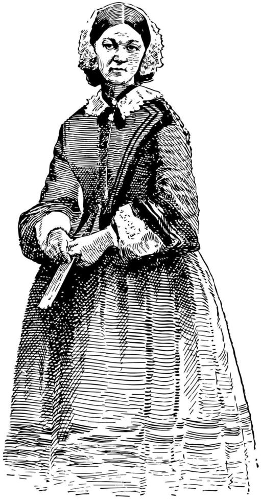Florence Nightingale, vintage illustration vector