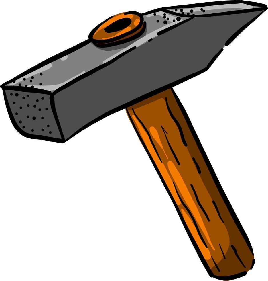 Hammer tool, illustration, vector on white background