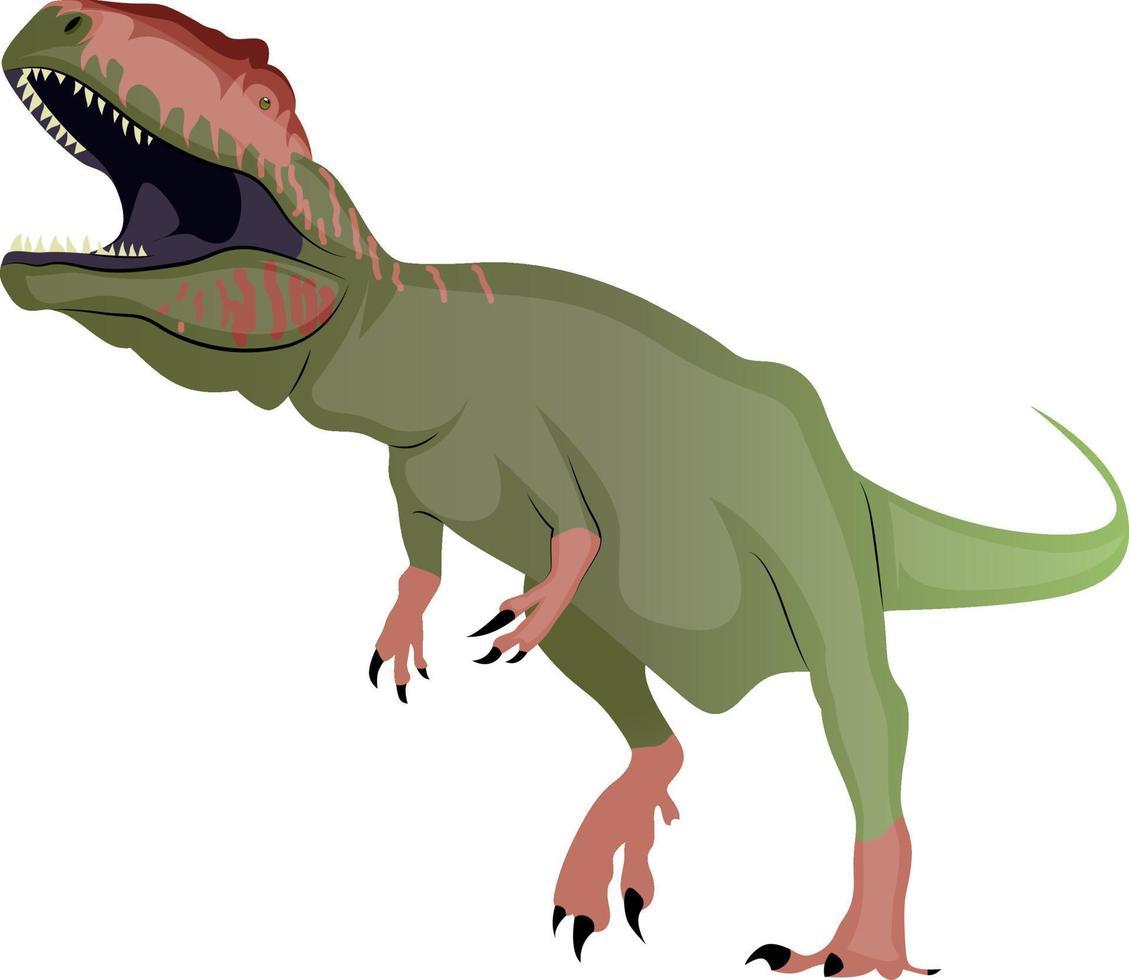 Giganotosaurus, illustration, vector on white background.