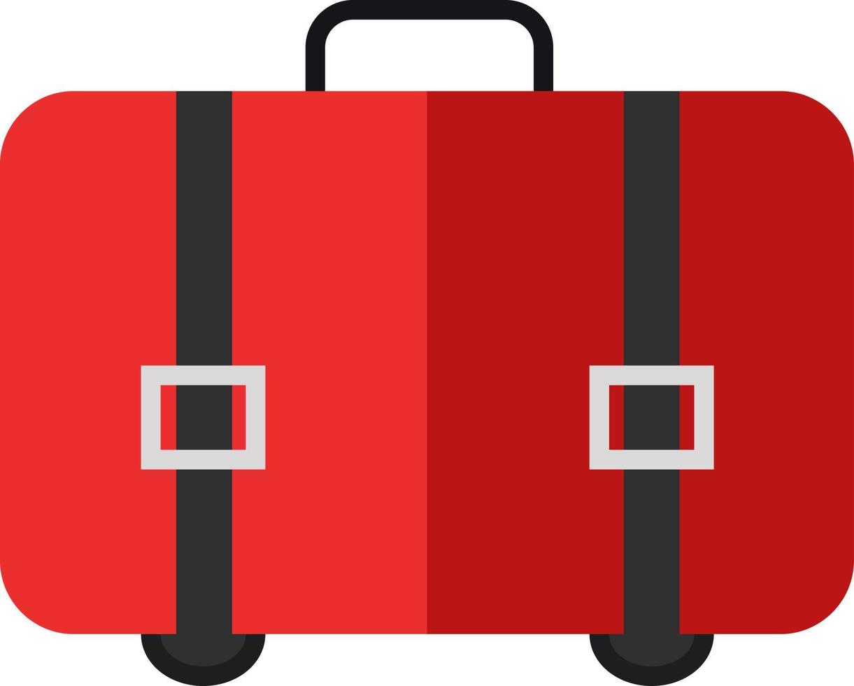 Red suitcase ,illustration, vector on white background.