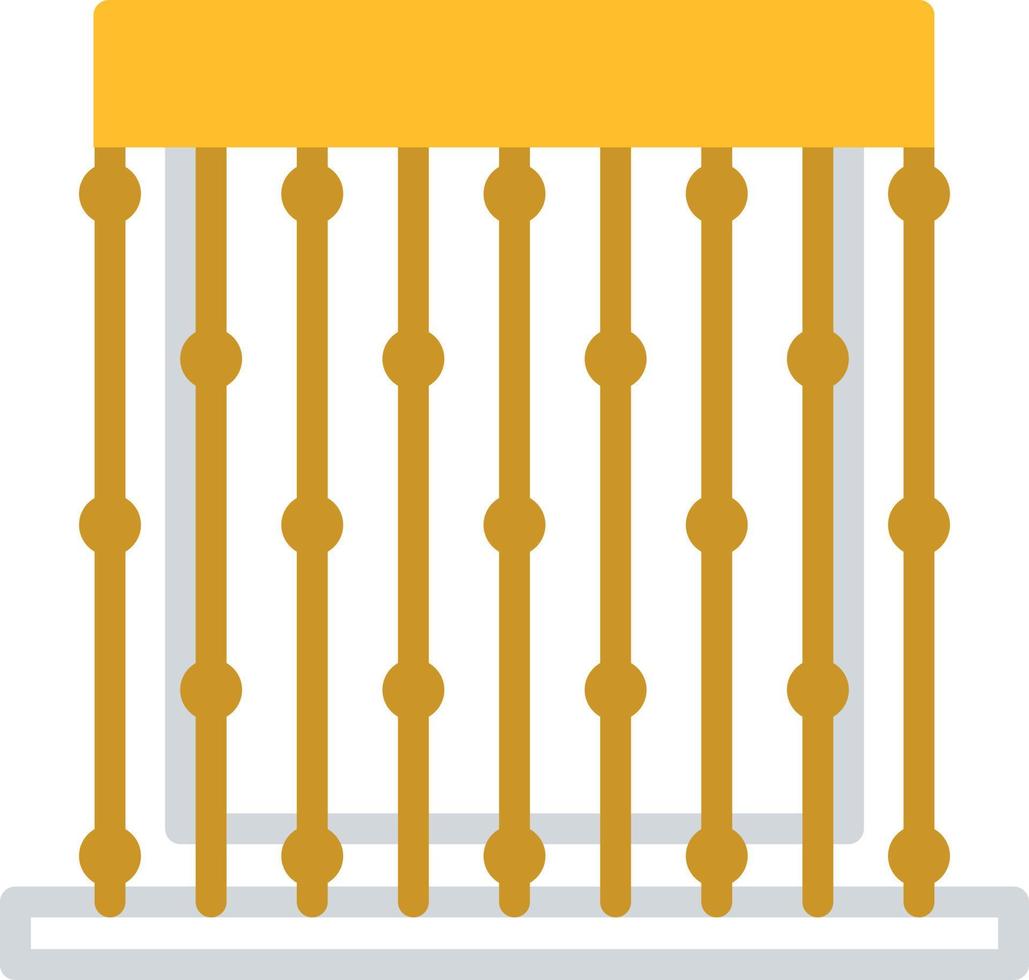 Silky golden interesting curtain, illustration, vector, on a white background. vector