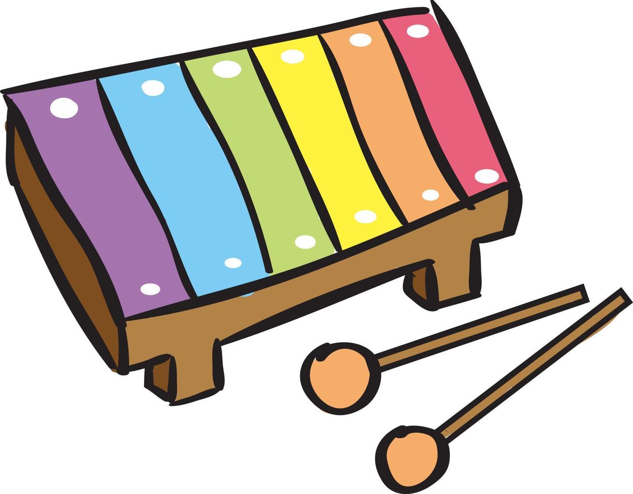 Musical toy, illustration, vector on white background.