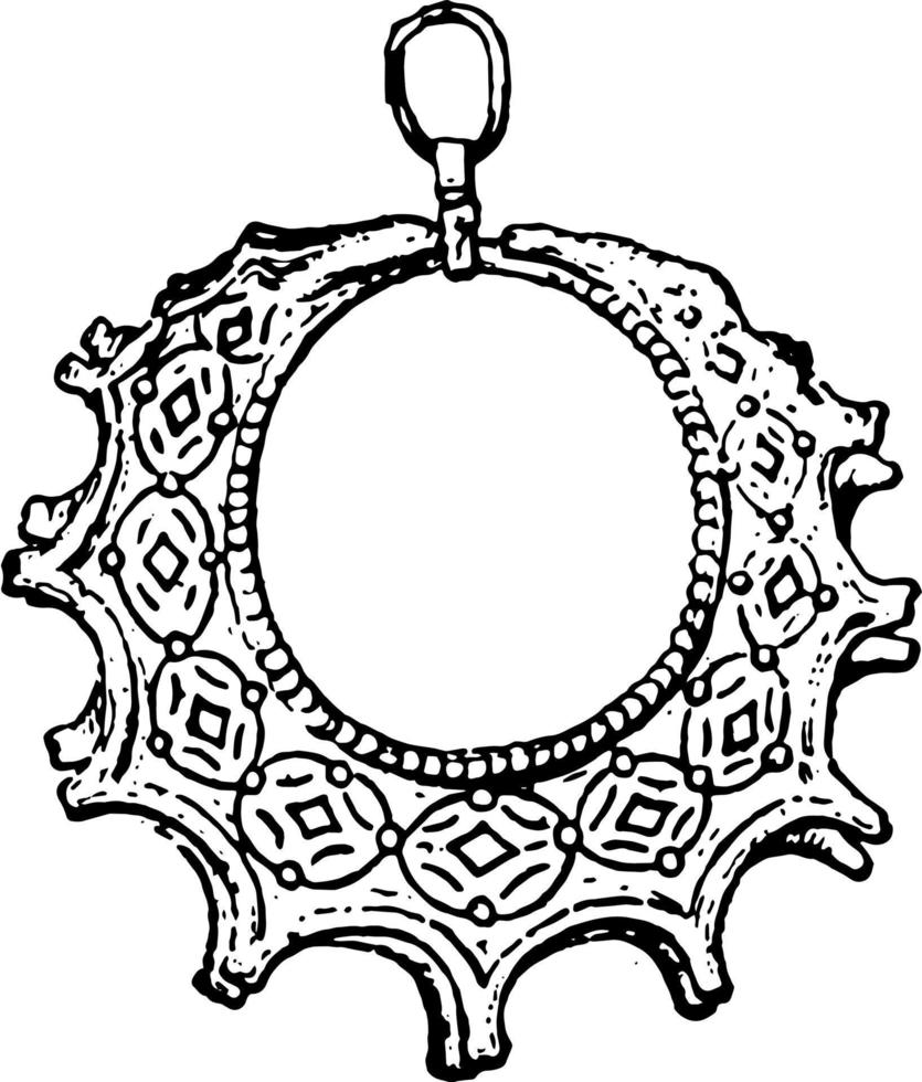 Pendant Ornament design, vintage engraving. vector