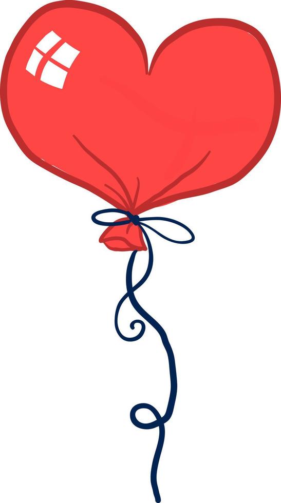 Heart balloon, illustration, vector on white background.