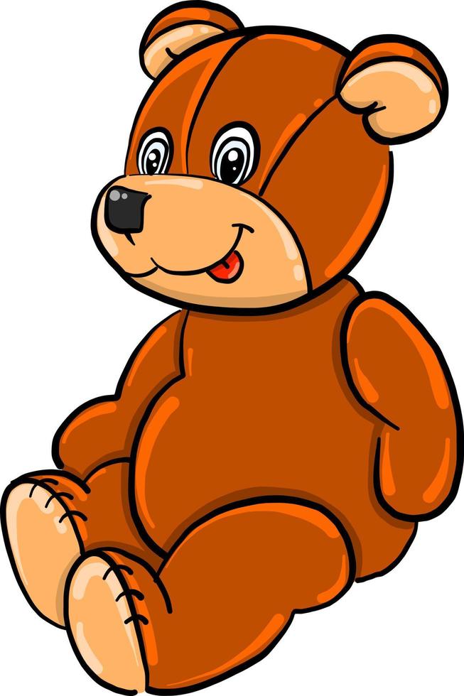 Teddy bear , illustration, vector on white background