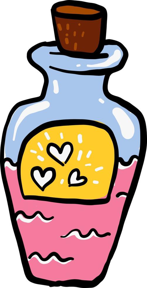 Love potion, illustration, vector on white background