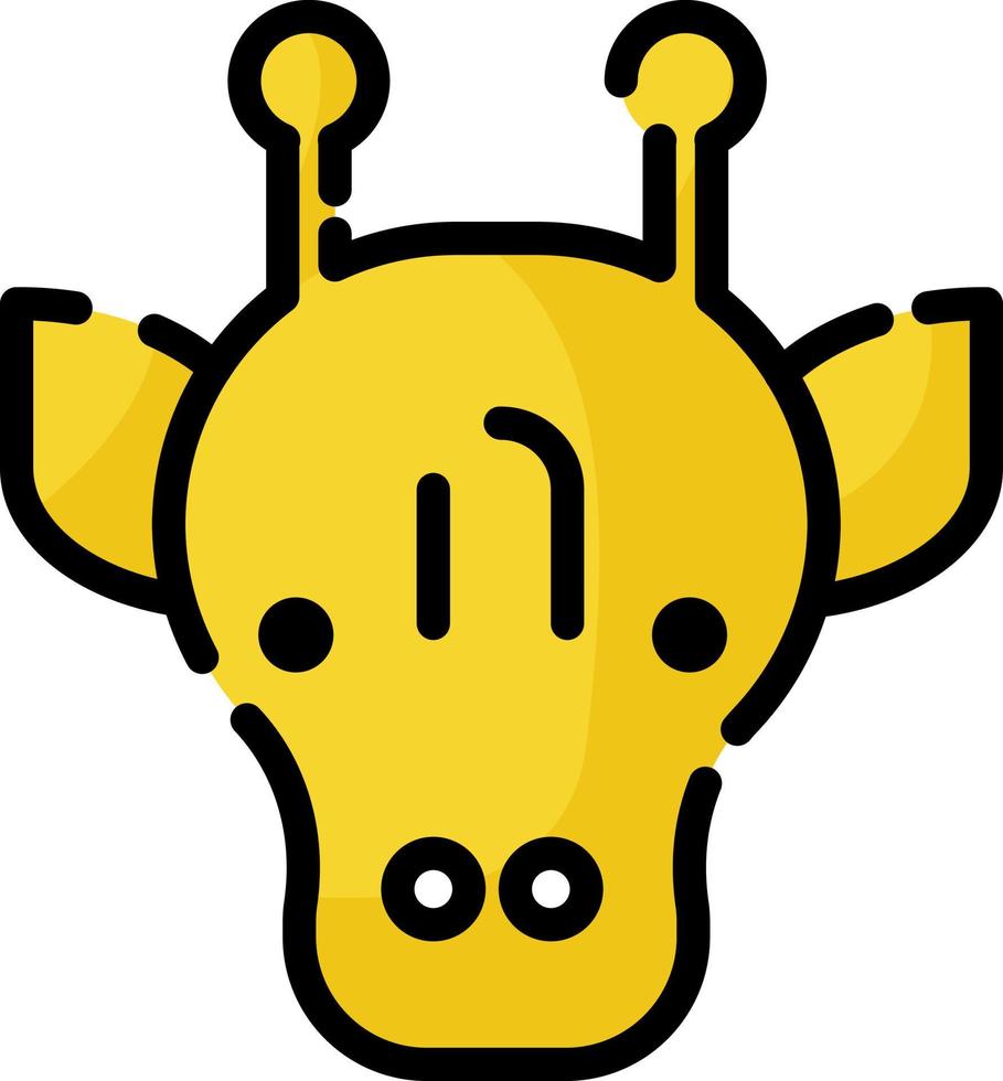 Yellow giraffe, illustration, vector on a white background.