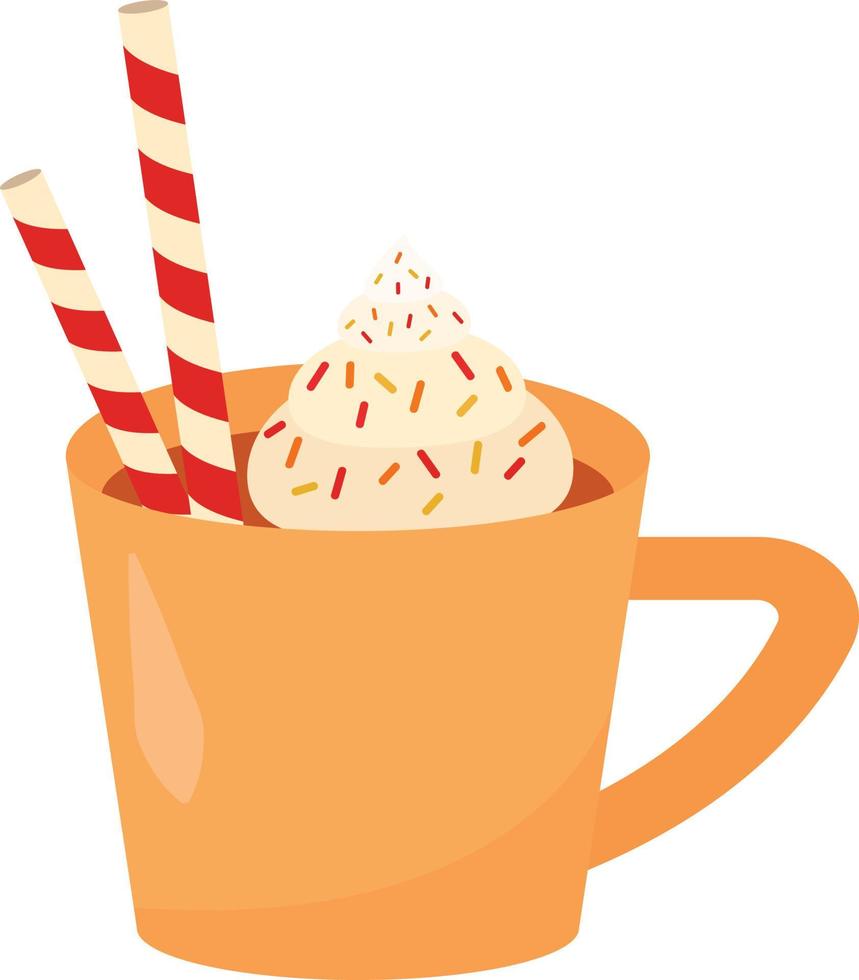 Coffee with cream, illustration, vector on white background.