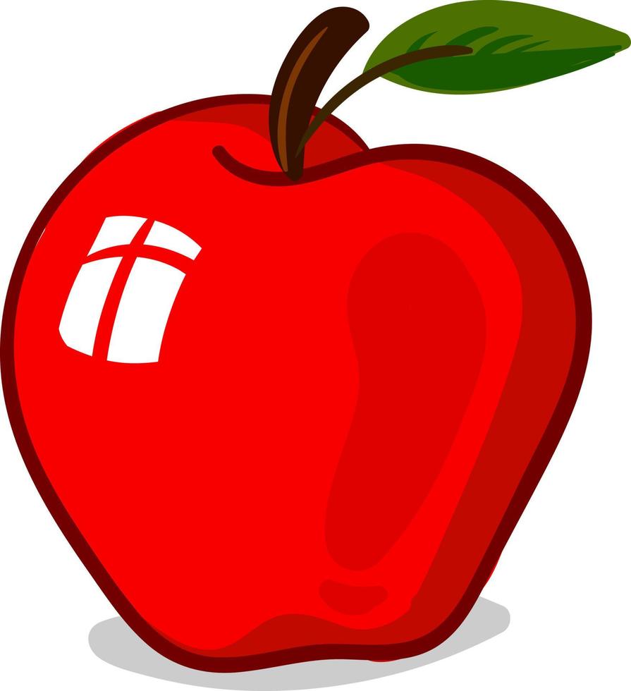 manzana roja, ilustración, vector sobre fondo blanco