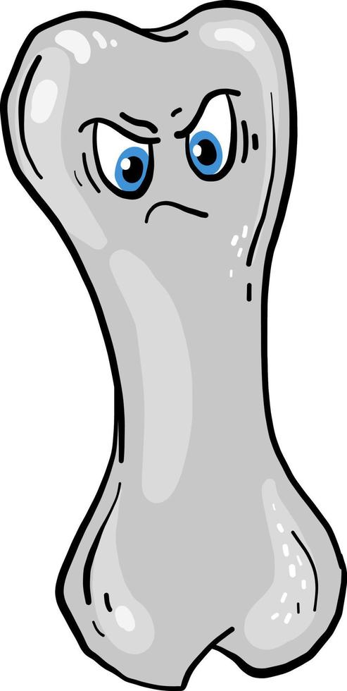 Angry bone, illustration, vector on white background.