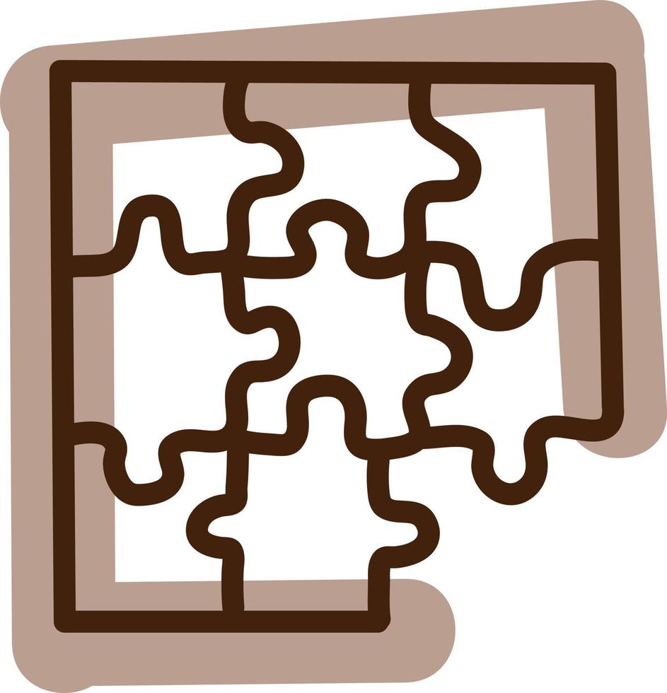 Jigsaw hobby, illustration, vector on a white background.