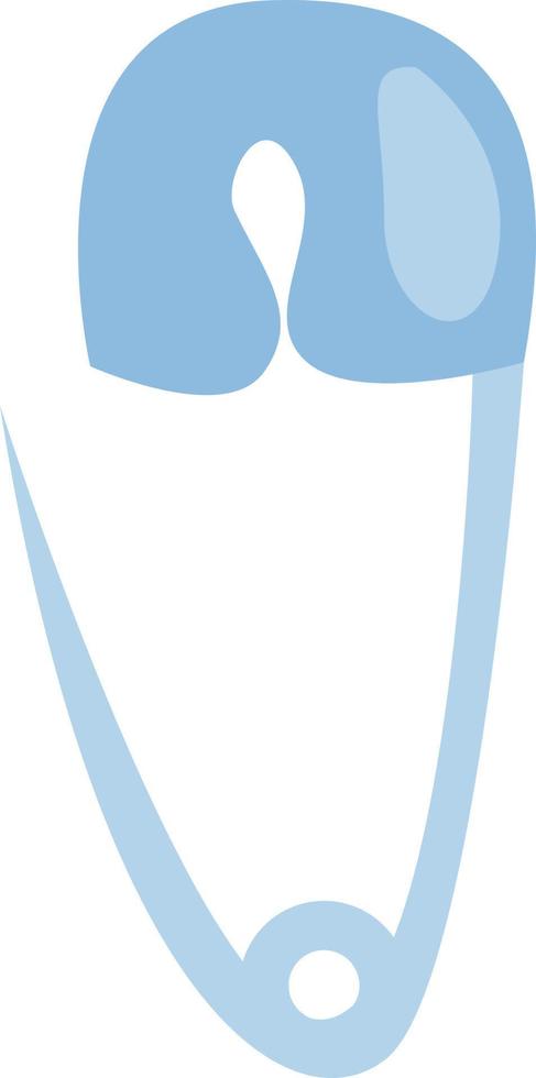 Alfiler de bebé azul, ilustración, vector, sobre un fondo blanco. vector