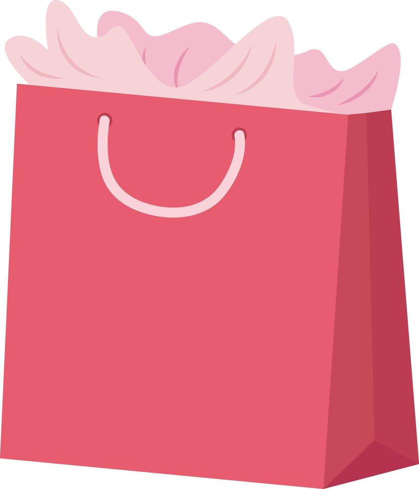 Shopping bag, illustration, vector on white background.