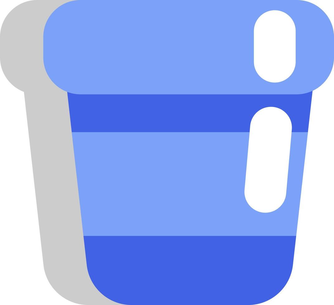 Blue cup of hot coffee to go, illustration, vector on a white background.