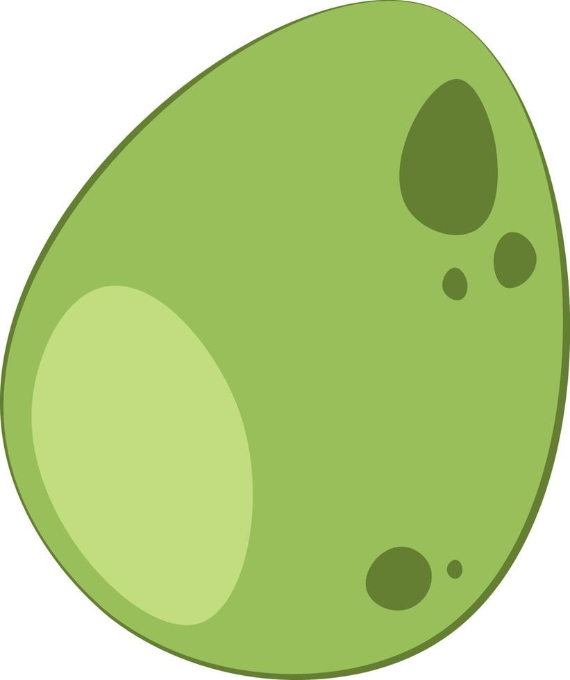 A green dinosaur egg, vector or color illustration.