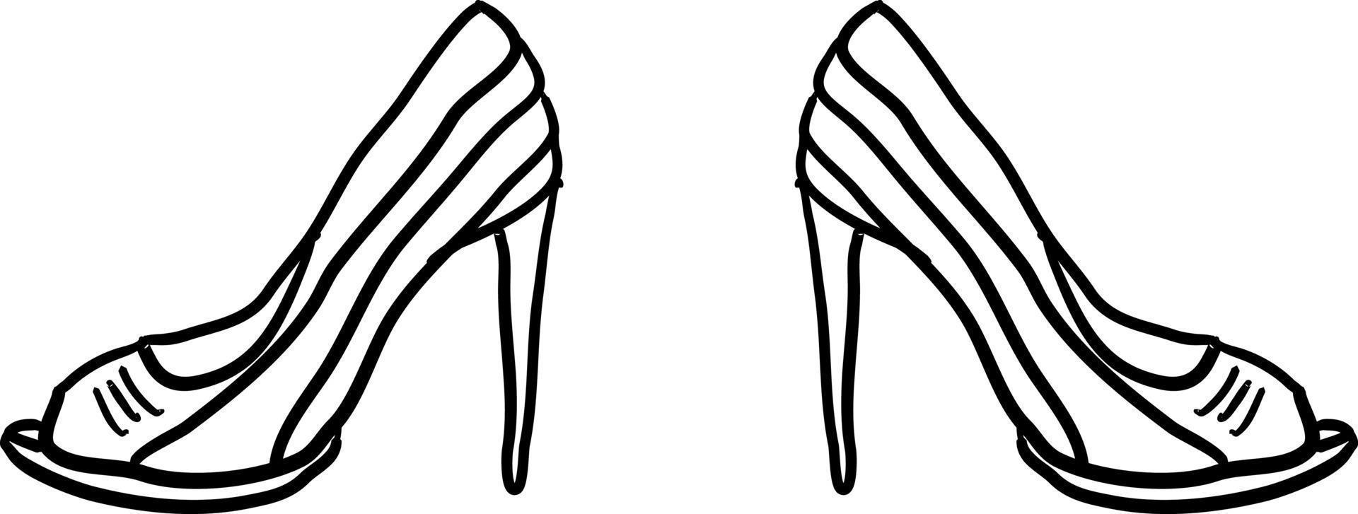 Womans heels, illustration, vector on white background.