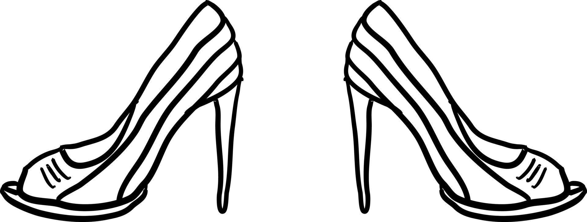 Womans heels, illustration, vector on white background.