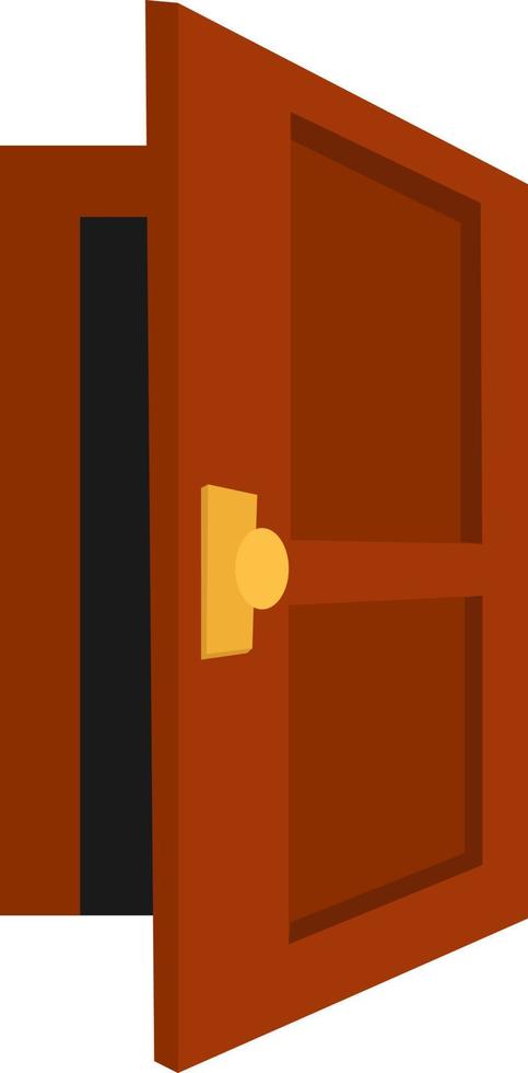 Open door, illustration, vector on white background.