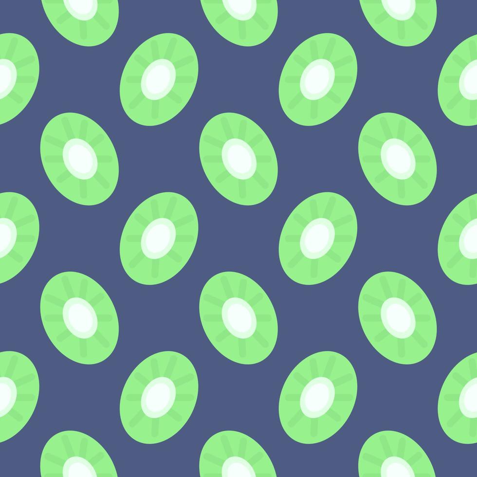 Sliced kiwi , seamless pattern on a blue background. vector