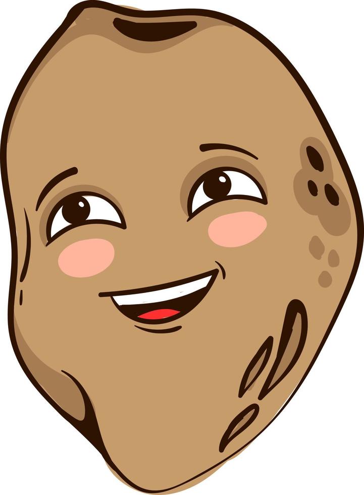 Happy potato, illustration, vector on a white background.