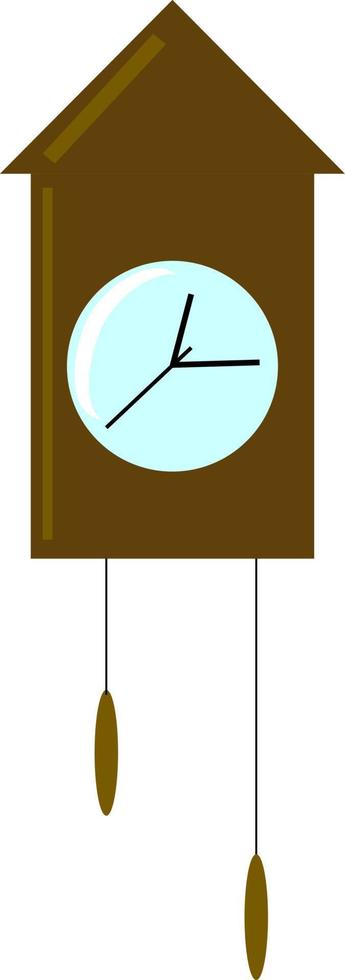 Wall clock, illustration, vector on white background.