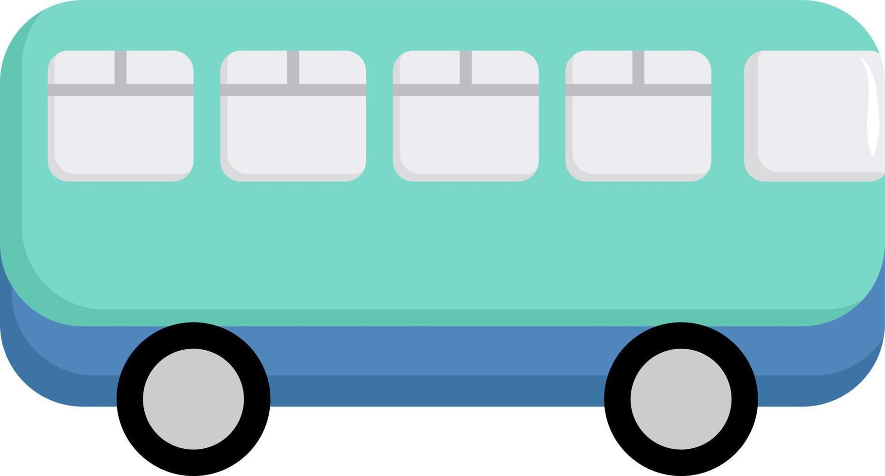 Blue bus, illustration, vector on white background.