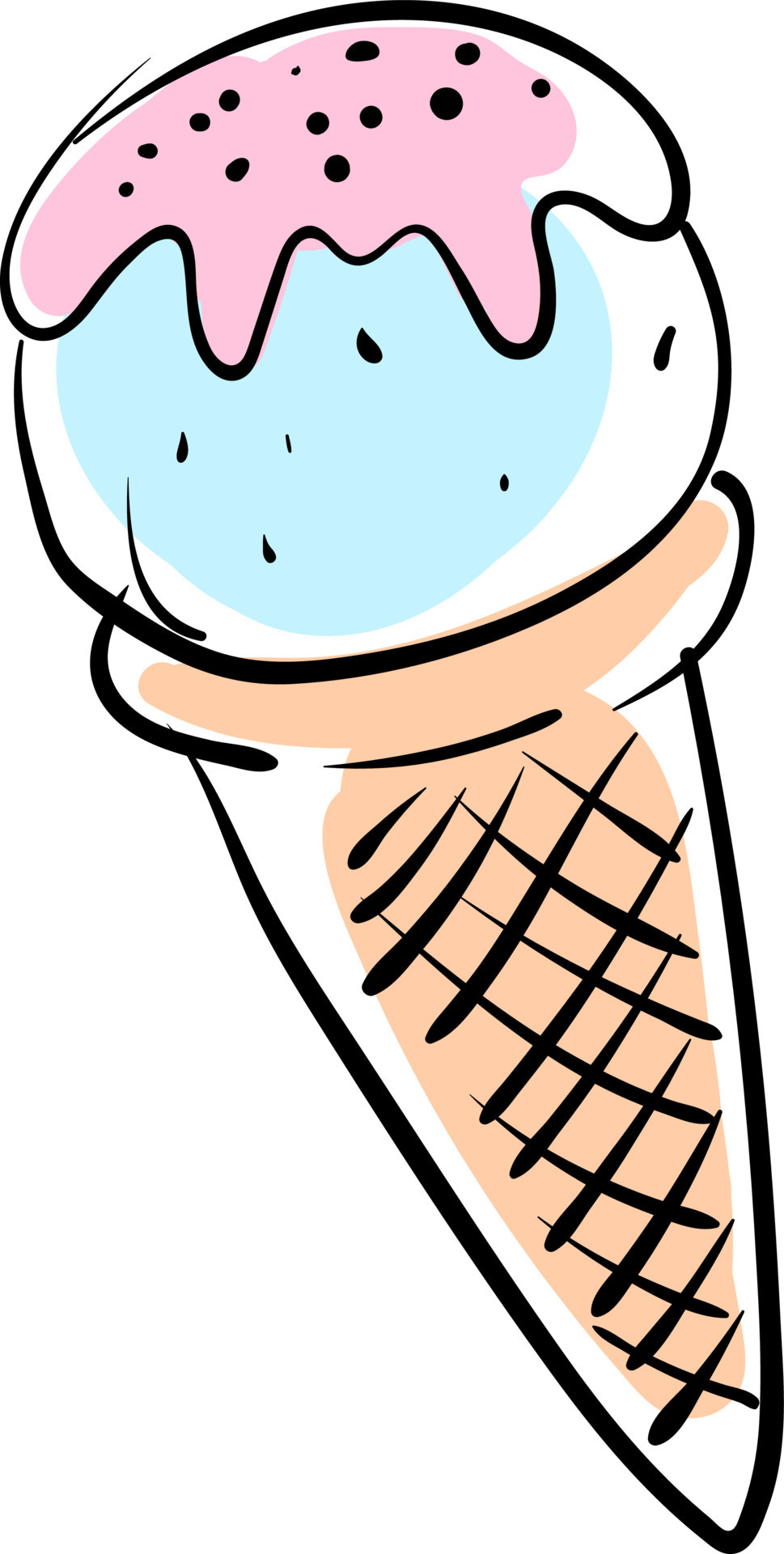Ice cream draw, illustration, vector on white background. 13759981