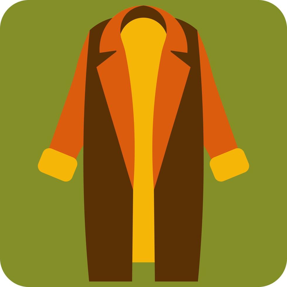 Autumn brown coat, illustration, vector on a white background.