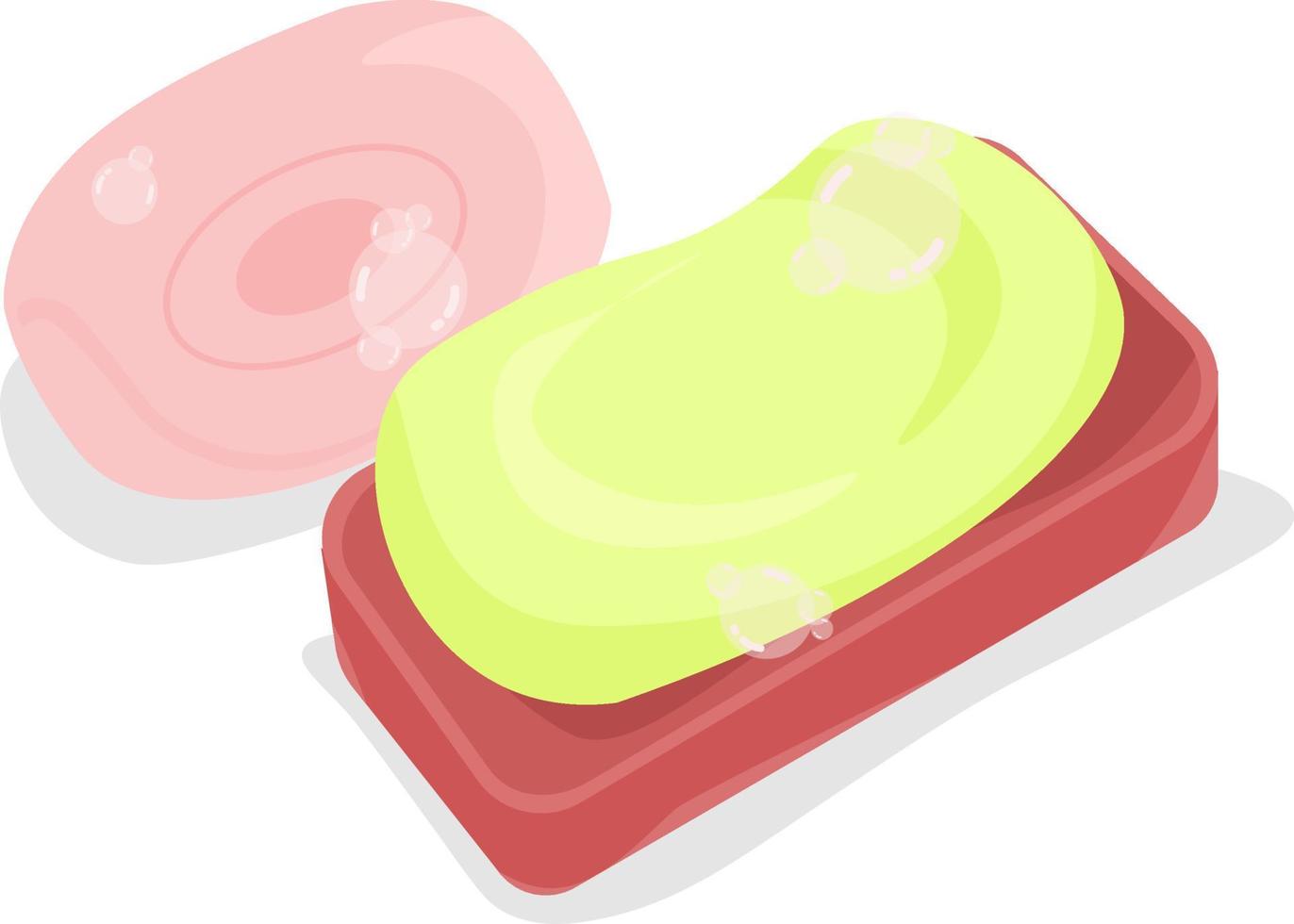 Two soaps, illustration, vector on white background