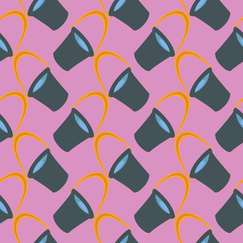 Small bucket pattern,seamless pattern on light violet background. vector