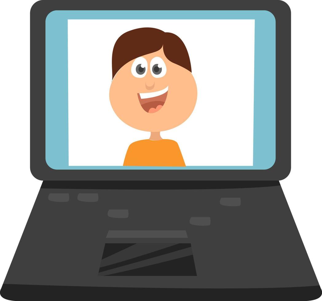 Video chat, illustration, vector on white background.