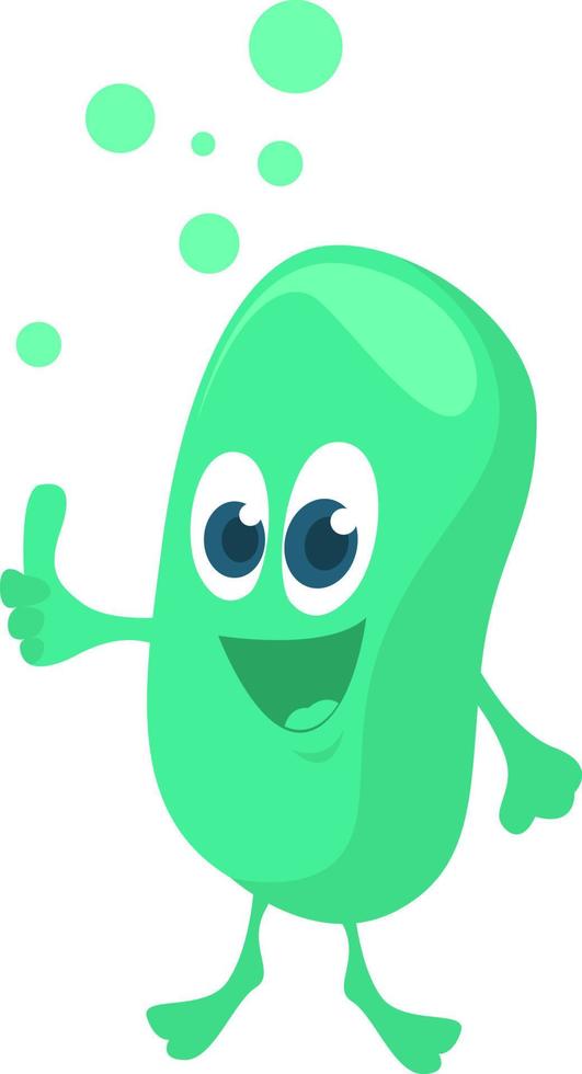 Green soap, illustration, vector on white background