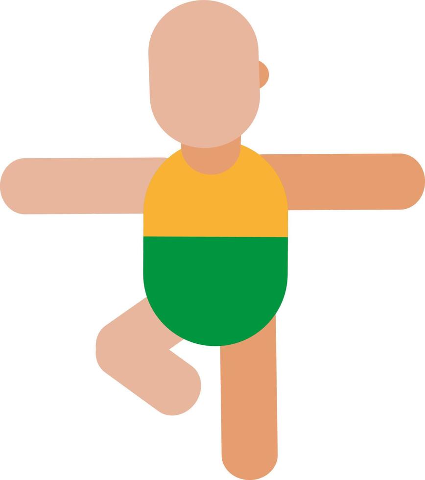 Gymnastics on one leg, illustration, vector on a white background.