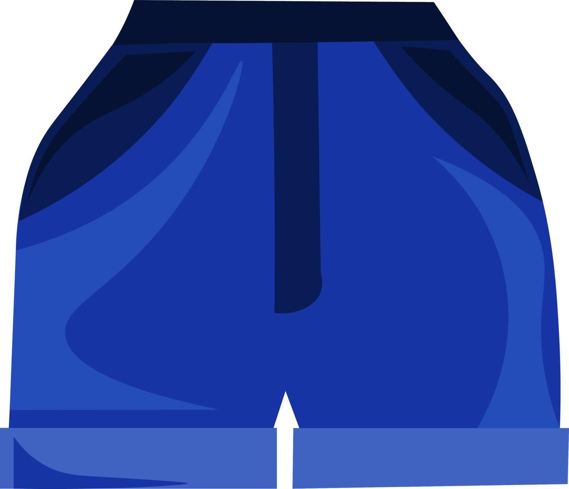 Blue shorts, illustration, vector on white background.