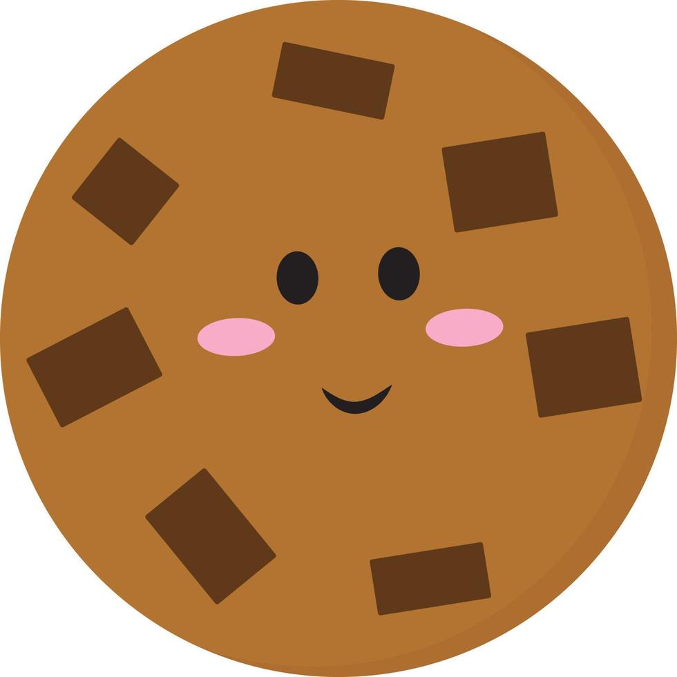 Cute cookie with eyes, illustration, vector on white background.