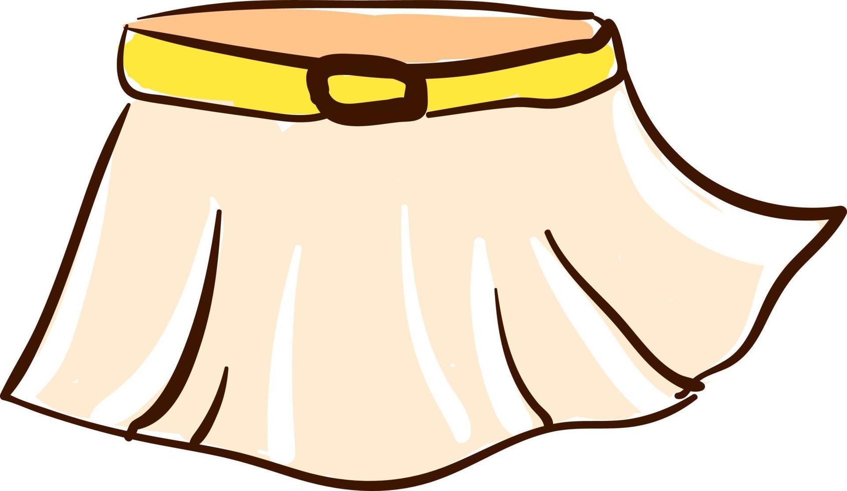 Short woman skirt, illustration, vector on white background.