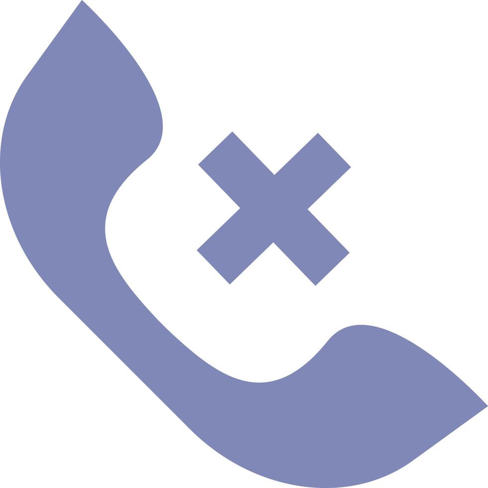 Ignored call, icon illustration, vector on white background