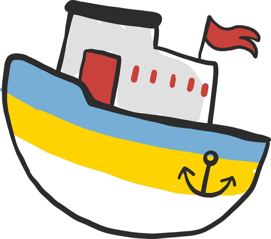 Small sailing ship, illustration, vector on white background