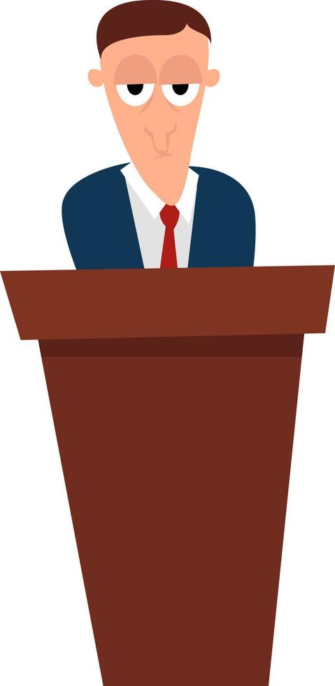 Politician speaking, illustration, vector on white background