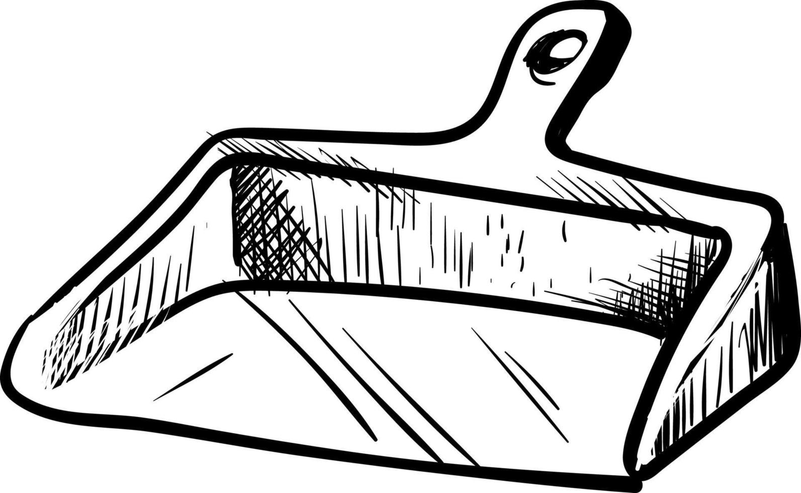 Dustpan drawing, illustration, vector on white background
