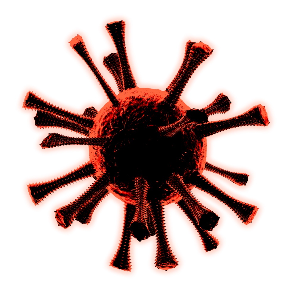 rendu 3d du virus rouge png