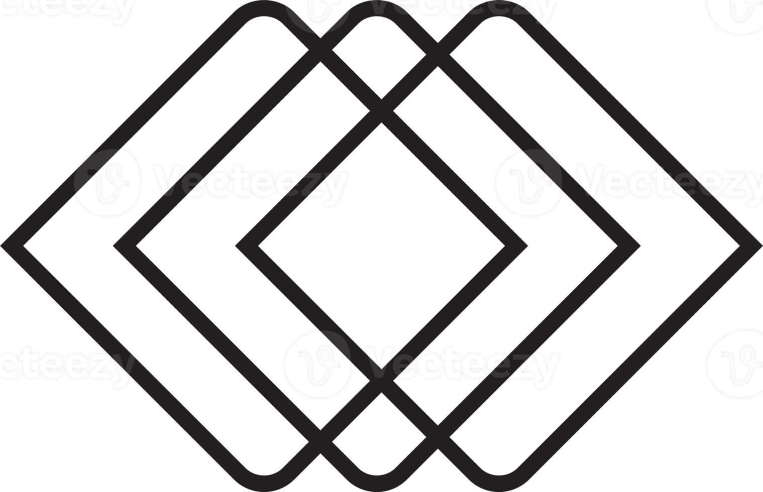 illustration abstraite du logo de la ligne carrée dans un style branché et minimaliste png