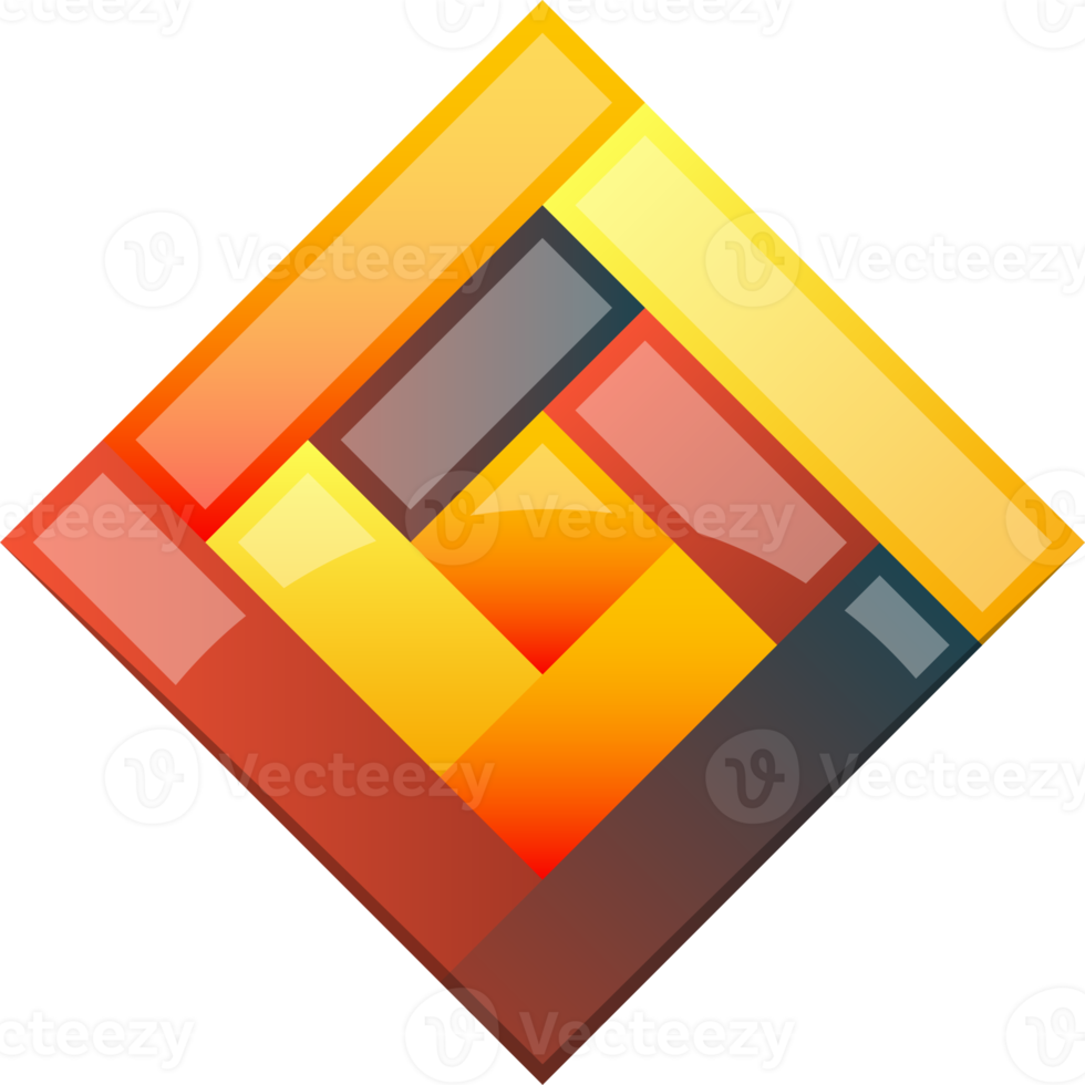 Abstract square logo illustration in trendy and minimal style png