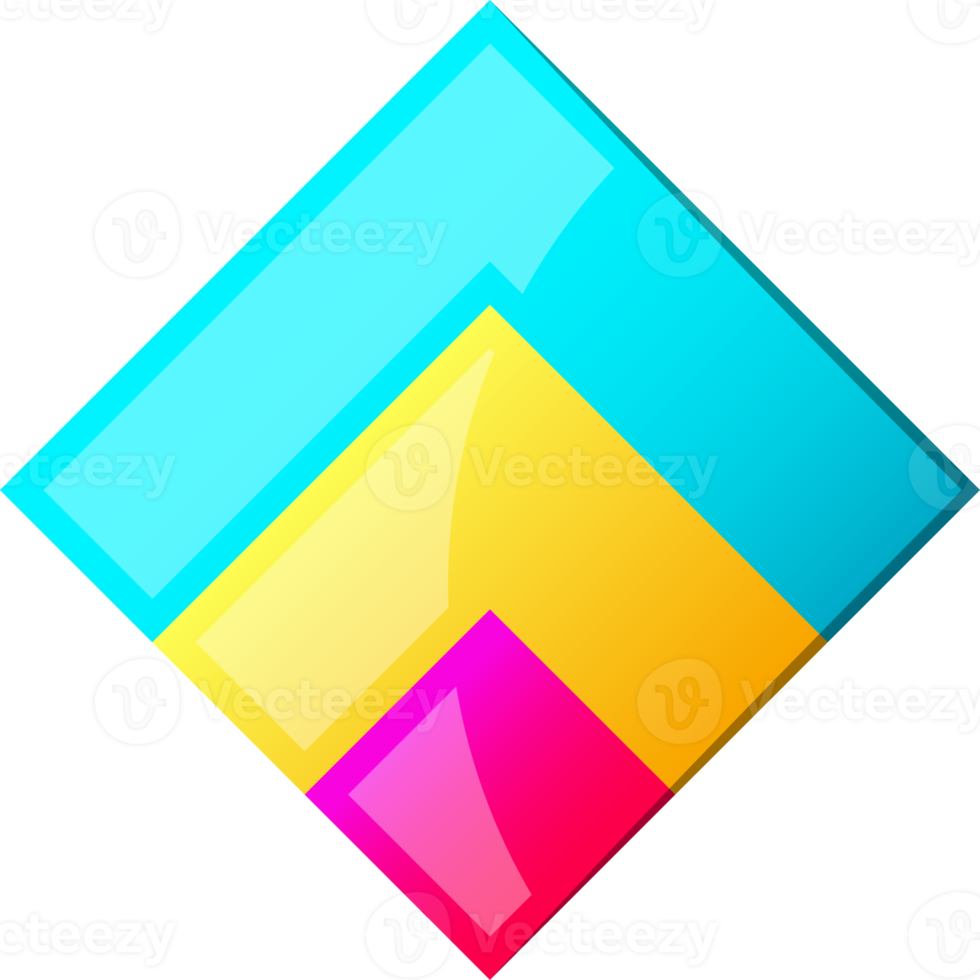 Abstract square logo illustration in trendy and minimal style png
