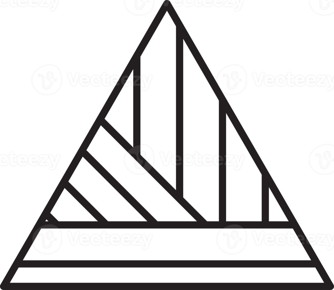 abstrakte Pyramiden-Dreieck-Logo-Illustration im trendigen und minimalistischen Stil png