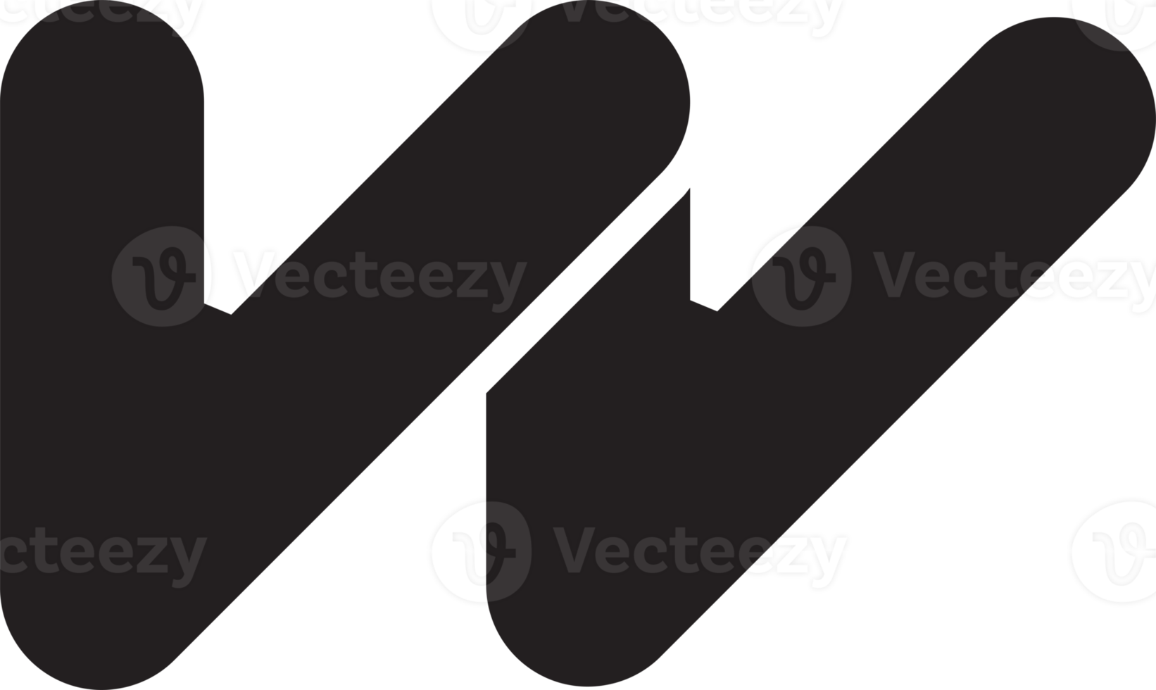 ilustración abstracta del logotipo de la letra w en un estilo moderno y minimalista png