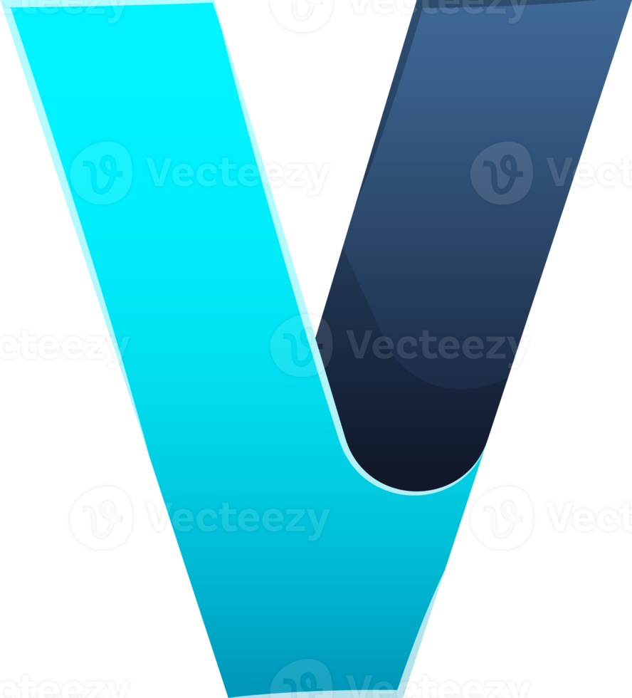 Abstract letter V logo illustration in trendy and minimal style png
