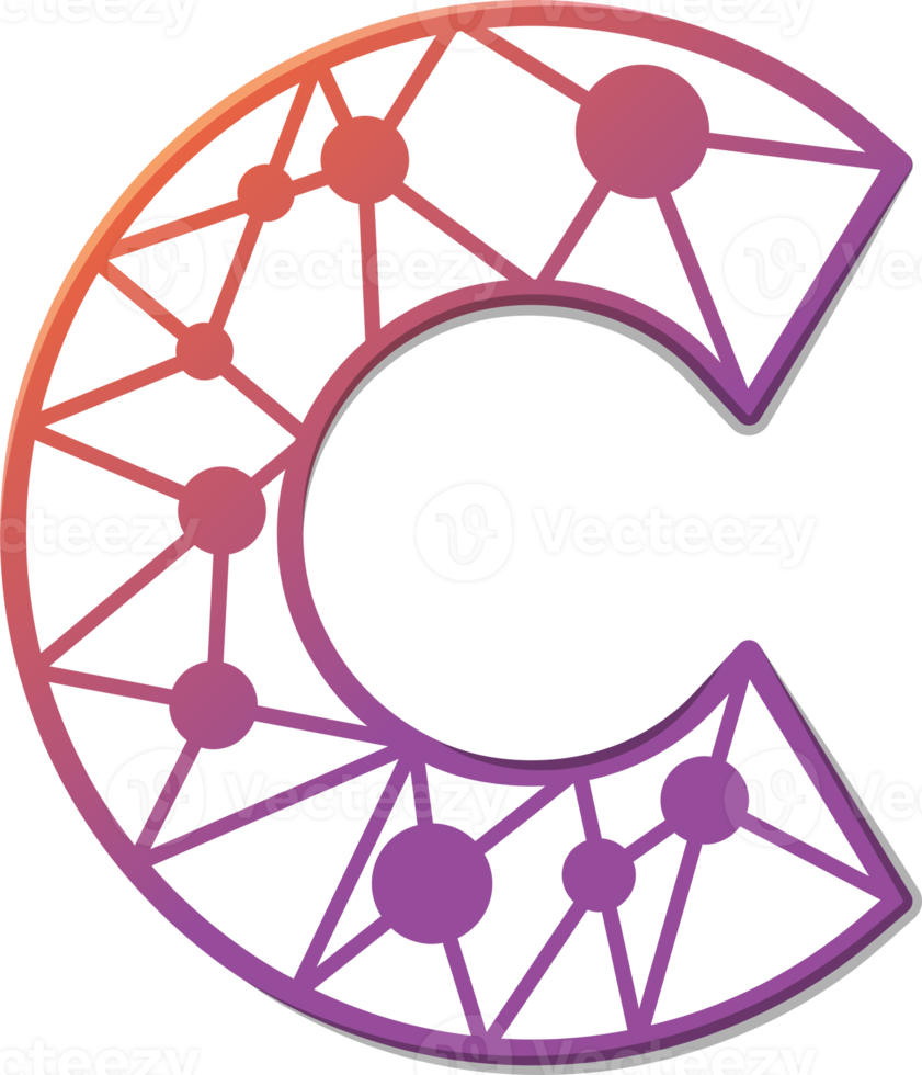 ilustração abstrata do logotipo da letra c em estilo moderno e minimalista png