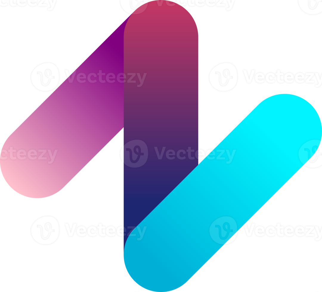 Abstract three lines logo illustration in trendy and minimal style png