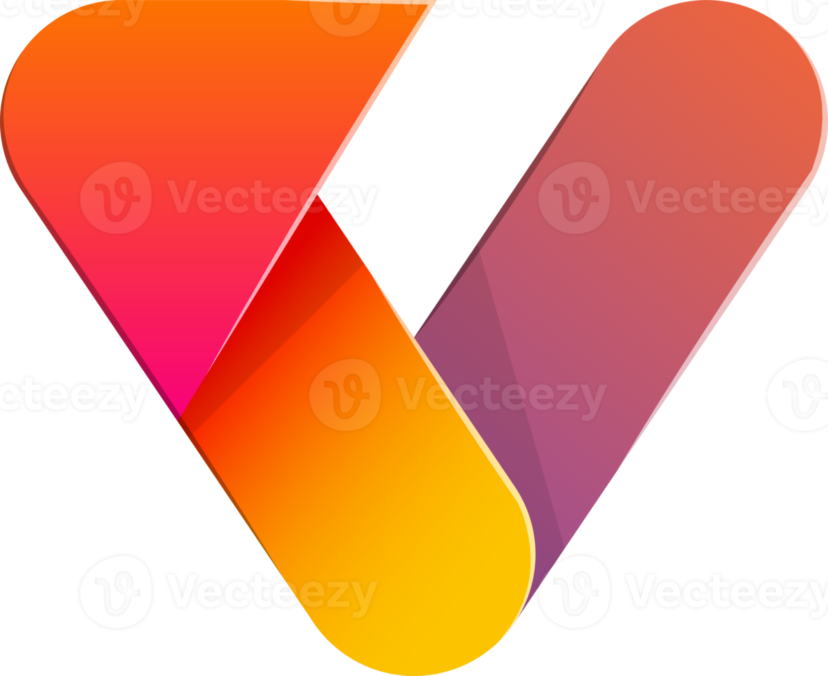 Abstract letter V logo illustration in trendy and minimal style png